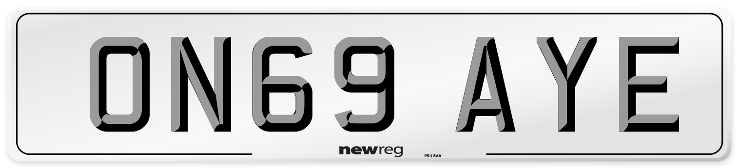 ON69 AYE Number Plate from New Reg